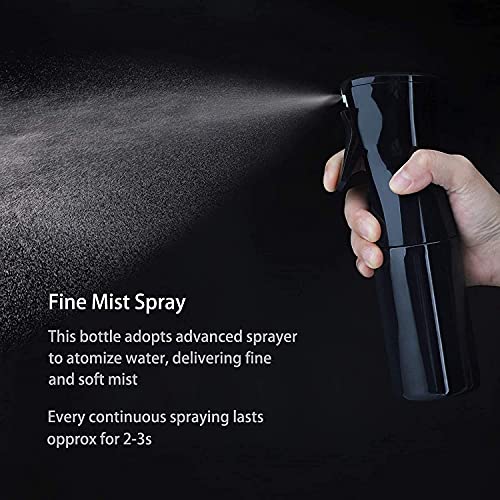 ZEPOLI 300ML Hair Spray Bottle Leak-Proof Reusable Mist Sprayer For Hair Styling, Salon, Home, Travel, Skincare, Plant Watering, Ironing, and Cleaning (BLACK) - Image 5