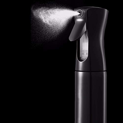 ZEPOLI 300ML Hair Spray Bottle Leak-Proof Reusable Mist Sprayer For Hair Styling, Salon, Home, Travel, Skincare, Plant Watering, Ironing, and Cleaning (BLACK) - Image 2