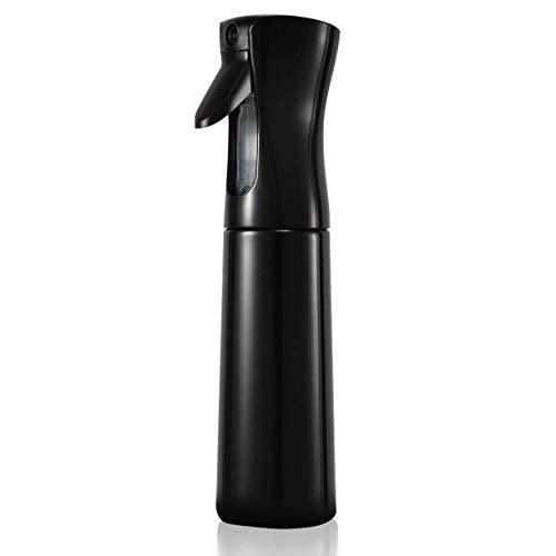 ZEPOLI 300ML Hair Spray Bottle Leak-Proof Reusable Mist Sprayer For Hair Styling, Salon, Home, Travel, Skincare, Plant Watering, Ironing, and Cleaning (BLACK) - Image 1