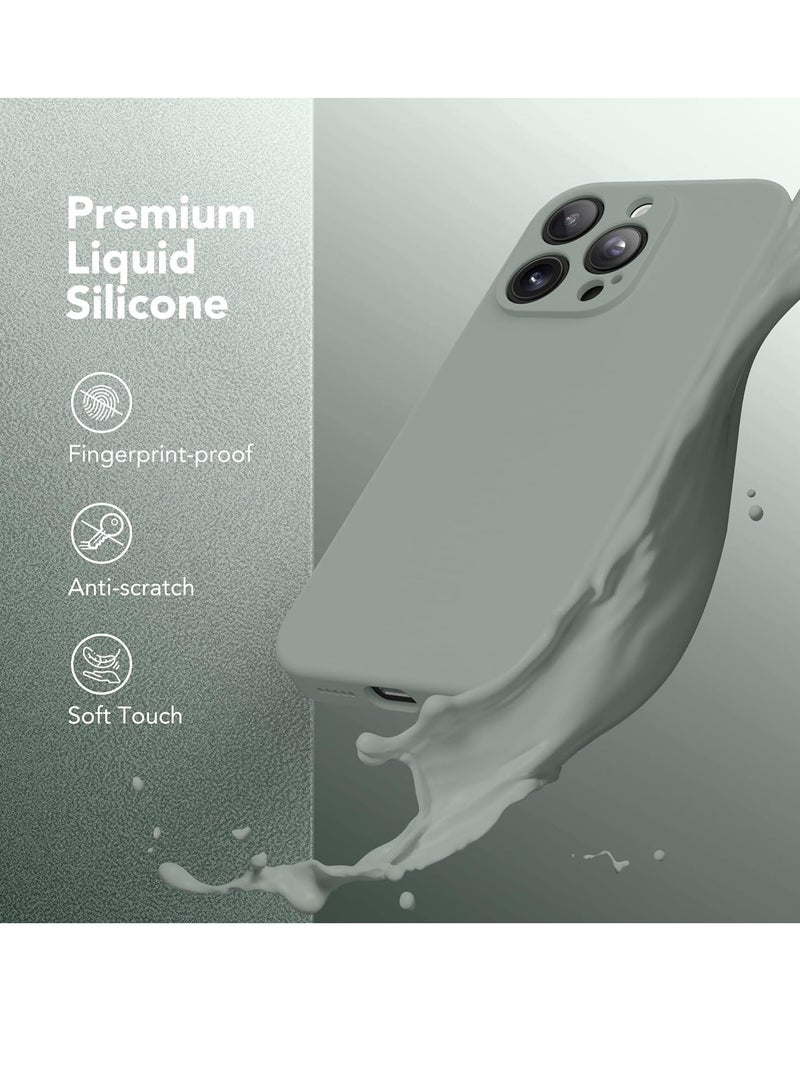 ELTRAZONE Strong Magnetic for iPhone 15 Pro Max Case Silicone, Compatible with MagSafe, [Camera Protection][2X Screen Protectors]Slim Protective Case, Soft Anti-Scratch Microfiber Lining, Calke Green - Image 2