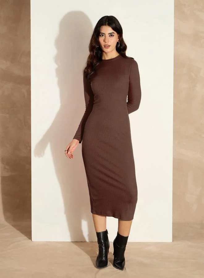 SASSAFRAS Ribbed Knit Dress