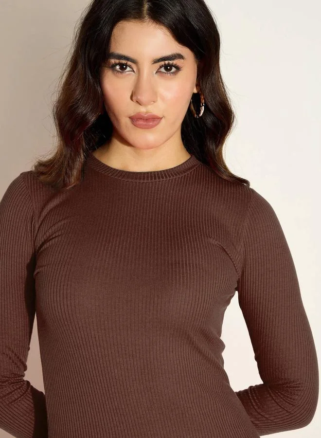 SASSAFRAS Ribbed Knit Dress