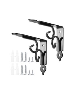 2PCS Floating Shelf Brackets for Wall Corner, Decorative Shelf Supports and Brackets Rustic Shelves Brackets Heavy Duty Steel Joint Right Angle Corner Brace with Matching Screw and Anchors
