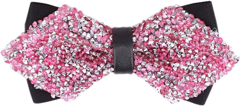Men's Big Boy Sparkle Rhinestone Bow Tie Novelty Banquet Wedding Pre-Tied Bowtie