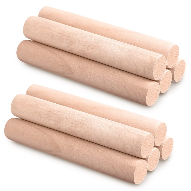 Patelai 10 Pieces Small Wooden Rolling Pin Dumpling Dough Roller Wooden Mini Rolling Pins Kitchen Utensil Tool for Fondant Pasta Bread Pastry Cookies Pizza Pie Cylinder Style 63 Inch