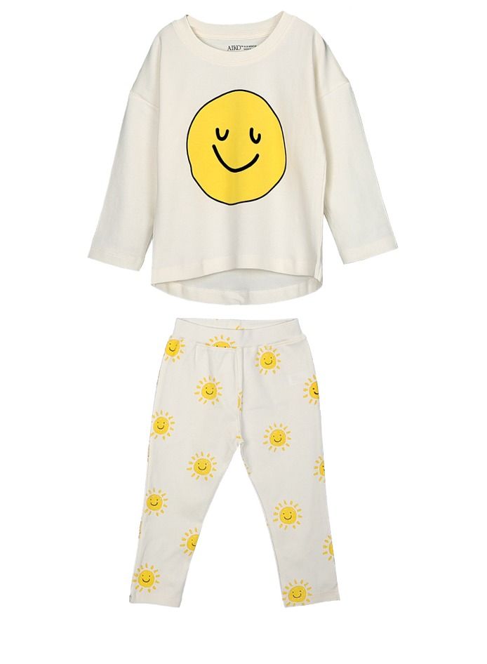 AIKO AIKO - Kids Cute Eternal Smiles Long Two Piece Pyjama Set 3-6 Months - Image 4