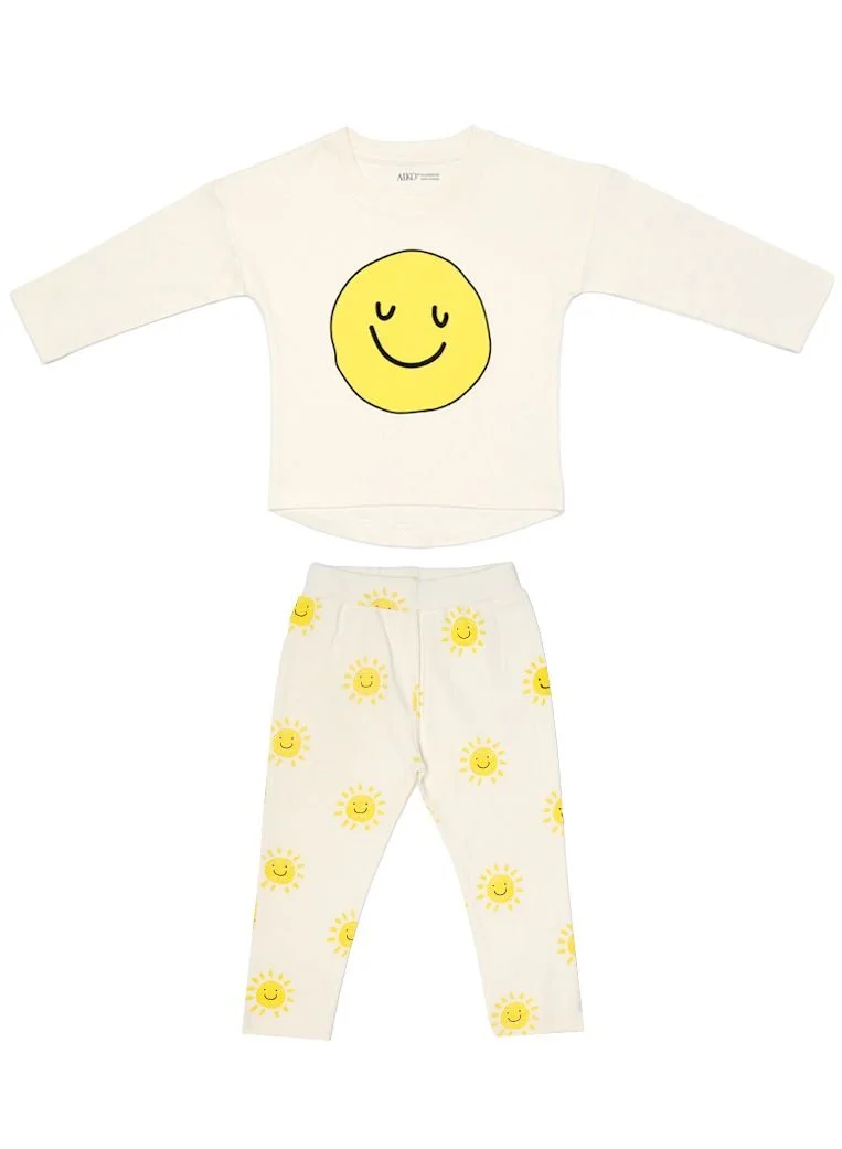 ايكو AIKO - Kids Cute Eternal Smiles Long Two Piece Pyjama Set
