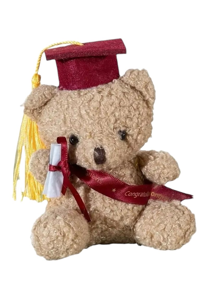 Teddy Bear Graduation Plush Toy Present Red for him her Women Men, Cute Gift Idea for Boys Girls, Congratulations Party Surprise Nursery School University, End of Class 2025 Term - Image 1