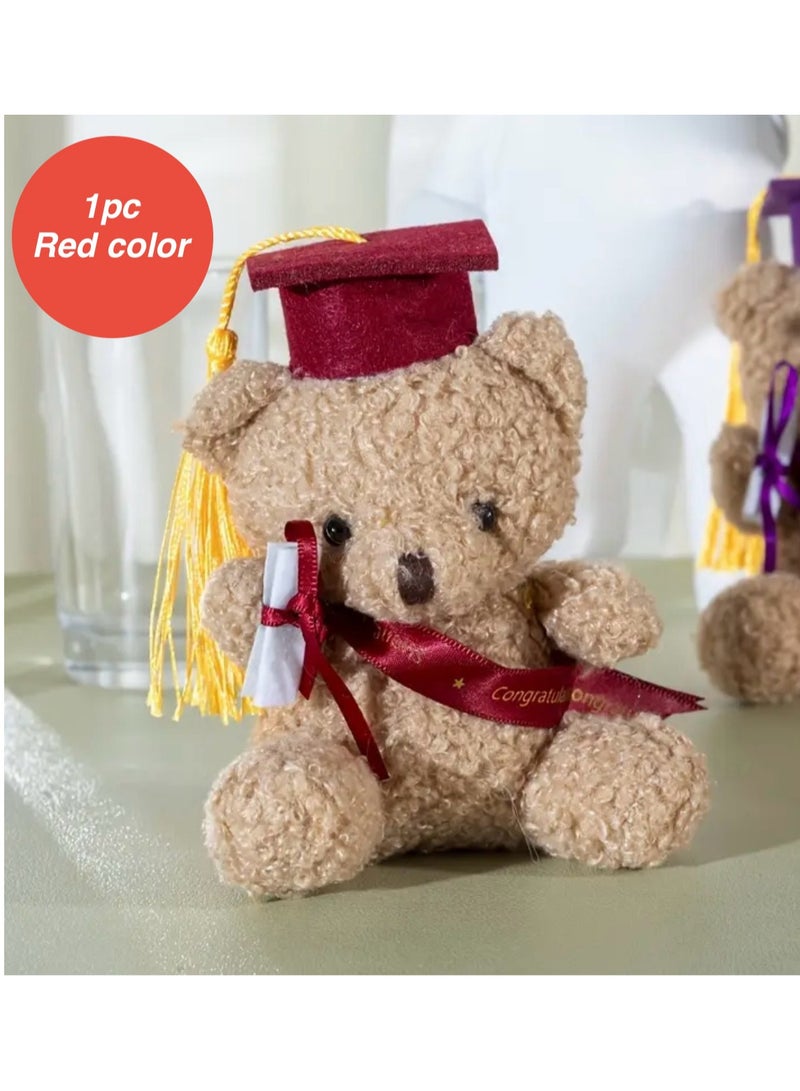 Teddy Bear Graduation Plush Toy Present Red for him her Women Men, Cute Gift Idea for Boys Girls, Congratulations Party Surprise Nursery School University, End of Class 2025 Term - Image 2