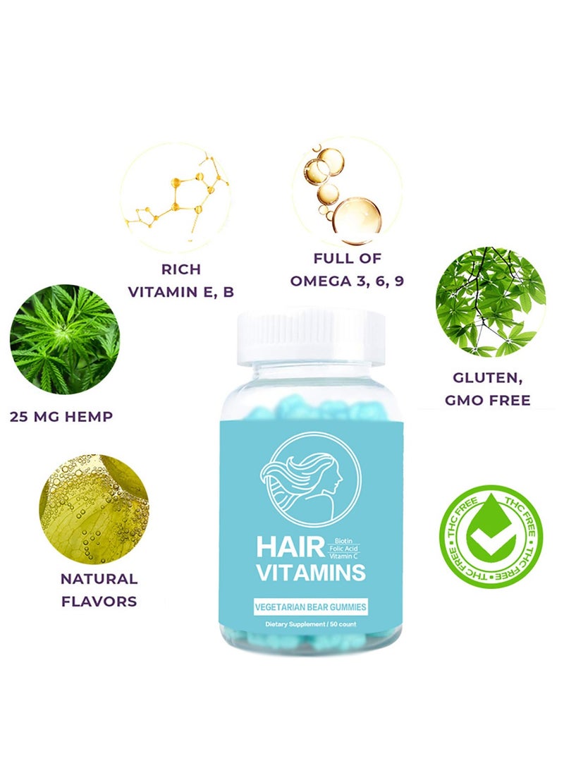 Vitamins Hair Cosmetics - Hair Vitamins Vegan Dietary Supplement Gummies - Image 1