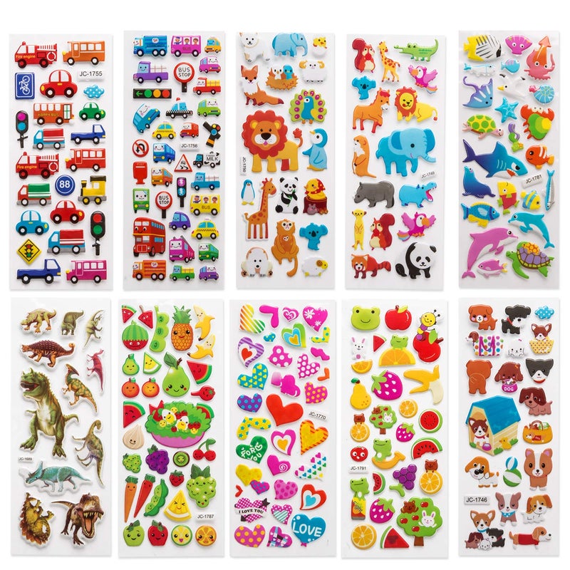 Savita Stickers for Kids 500+ Variety Pack of Puffy Stickers, 3D Puffy Stickers Including Letters, Numbers, Butterflies, Fish, Dinosaurs and More - Image 2
