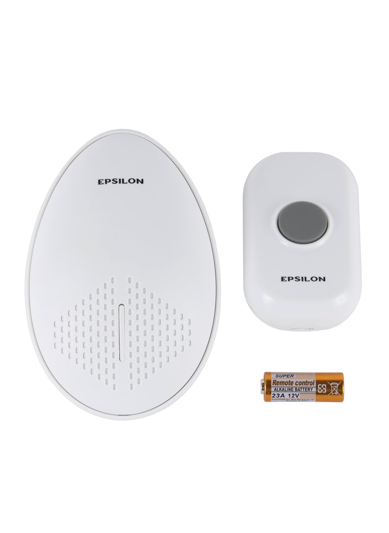 Epsilon - Door Bell- EPSDB1441/ with Wireless Remote Control, 38 Music in Soft Chord Series, No-Wire Installation, Battery Included/ Range up to 80 m, Light and Simple Design, Perfect for Home - Image 1
