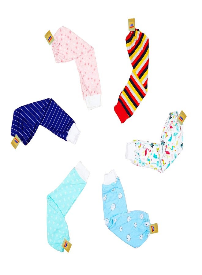 First Kids Step Baby Boy's & Baby Girl's Trackpants (Pack of 6) (pjama-Printed_Multicolored_6-9 Months) Multicolour - Image 2