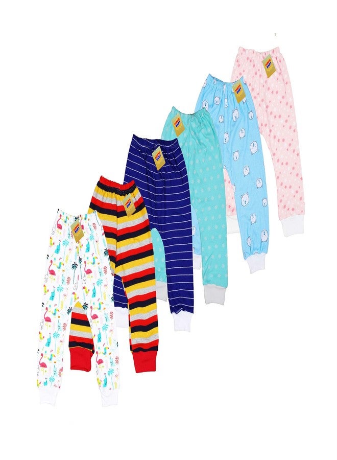 First Kids Step Baby Boy's & Baby Girl's Trackpants (Pack of 6) (pjama-Printed_Multicolored_6-9 Months) Multicolour - Image 1
