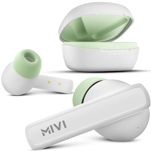 Mivi DuoPods Sync in Ear Earbuds | 60H Playtime Bluetooth Earphones Wireless | Earbuds ENC for Clear Calls | 13mm Drivers Ear Buds Wireless | Gaming Mode | BT 5.3 TWS ENC Earbuds Style | Earpods - Image 1