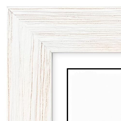 Malden International Designs Linear Rustic Wood Picture Frame, 5x7, Rough White - Image 3