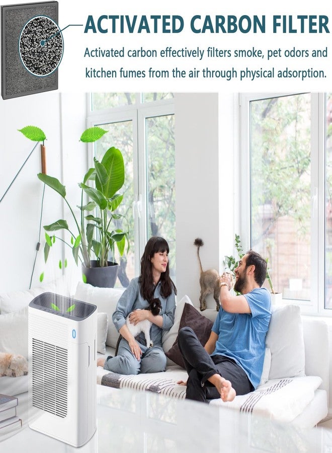 Slirceods T356 Filter Replacement- Compatible with trucozie t356 Air Purifier, 3-in-1 H13+ Activated Carbon Filter,for Dust, Odors, Smoke,4-Pack - Image 4