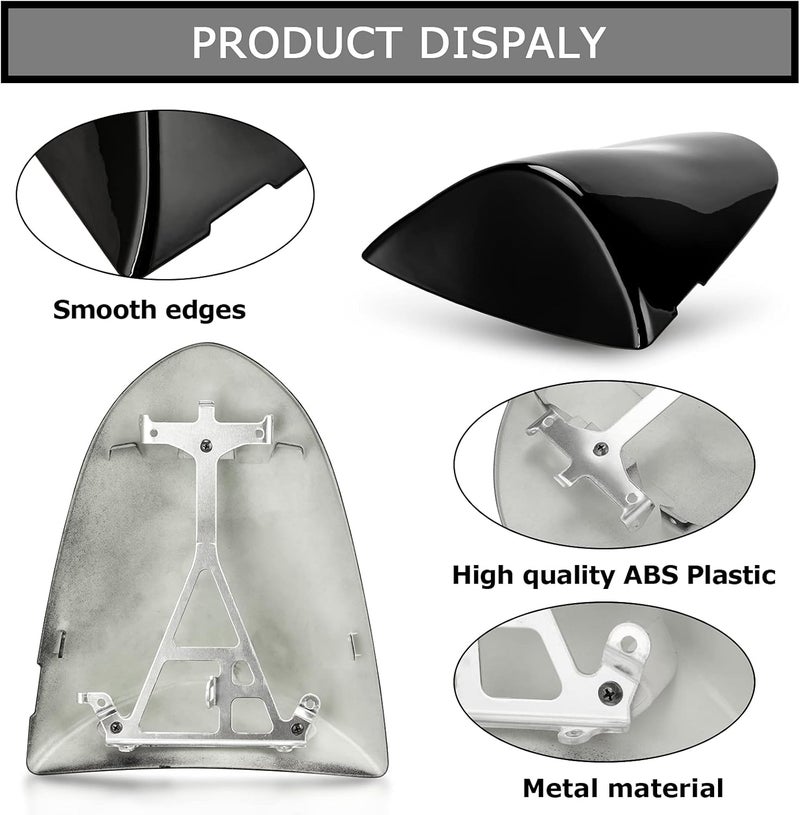 psler غطاء خلفي لنينجا ZX6R 2005 2006 و ZX10R 2006 2007 غطاء مقعد خلفي (أسود) - Image 3