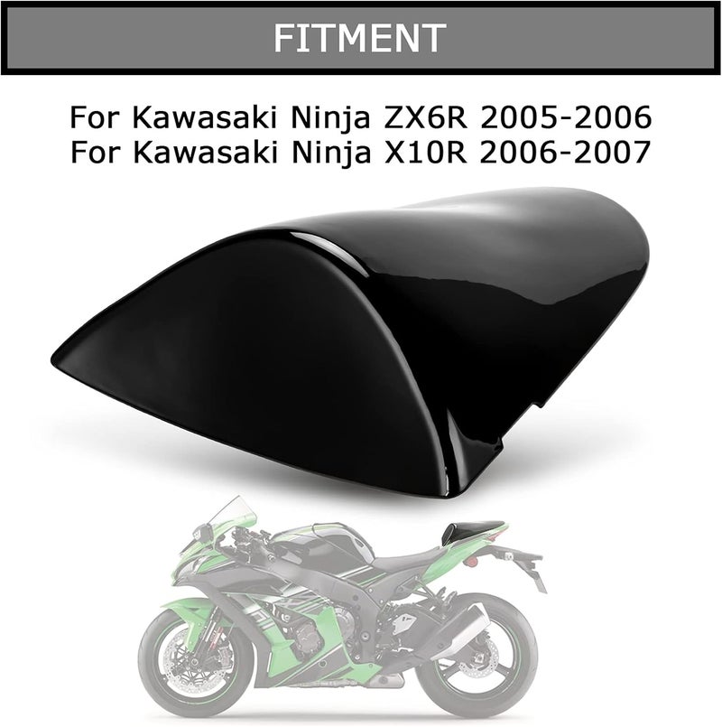 psler غطاء خلفي لنينجا ZX6R 2005 2006 و ZX10R 2006 2007 غطاء مقعد خلفي (أسود) - Image 2