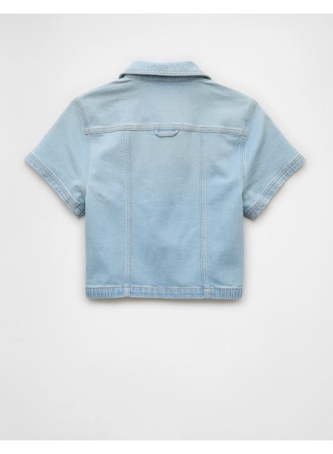 امريكان ايجل تيشيرت  بياقة جينز وسحاب - Image 2