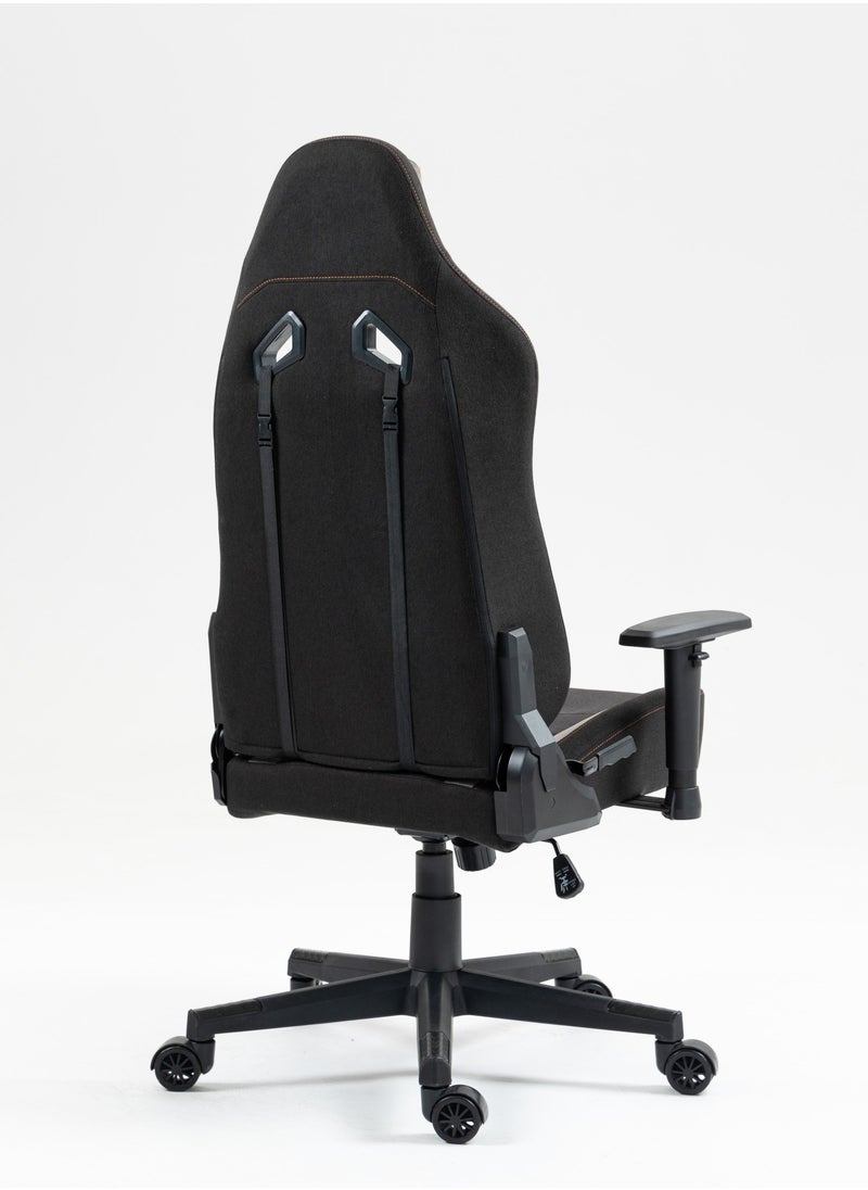 porodo Professional Gaming Chair with Molded Foam Seats and Class 4 Gas Lift and 2D Armrest, Lumbar Pillow, Headrest, Ergonomic Design, Comfortable & Durable Gaming Chair - Black  - Image 4