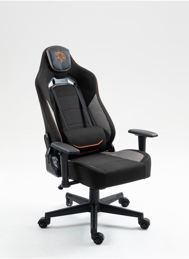 porodo Professional Gaming Chair with Molded Foam Seats and Class 4 Gas Lift and 2D Armrest, Lumbar Pillow, Headrest, Ergonomic Design, Comfortable & Durable Gaming Chair - Black  - Image 2