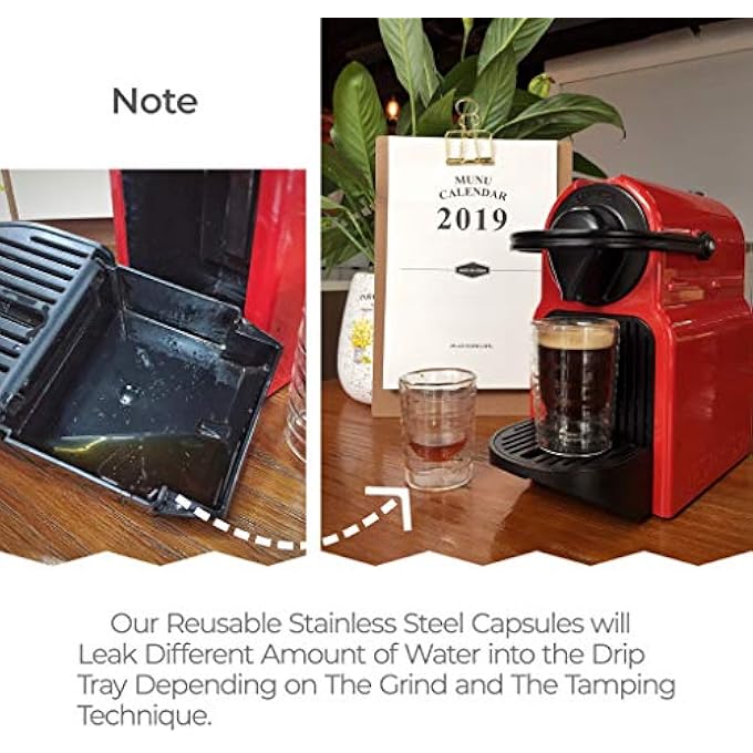 ريكابس كبسولات قهوة من الفولاذ المقاوم للصدأ قابلة لإعادة التعبئة وفلاتر قابلة لإعادة الاستخدام متوافقة مع ماكينة قهوة نسبرسو - Image 2