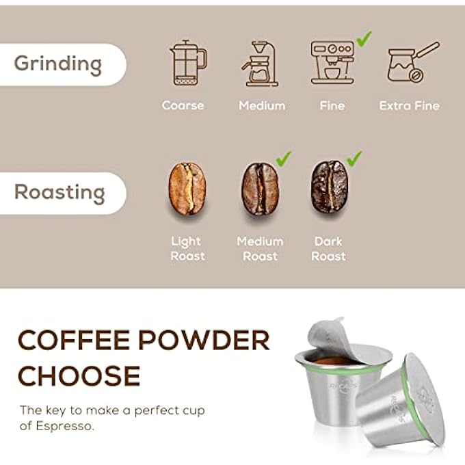 ريكابس كبسولات قهوة من الفولاذ المقاوم للصدأ قابلة لإعادة التعبئة وفلاتر قابلة لإعادة الاستخدام متوافقة مع ماكينة قهوة نسبرسو - Image 3