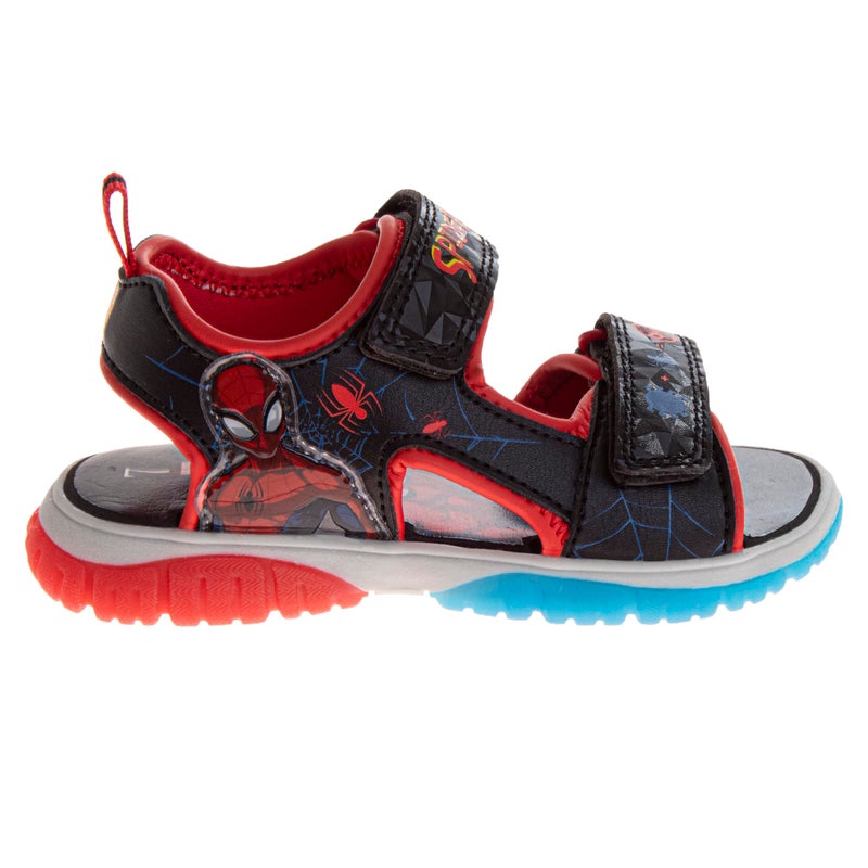 Josmo Kids Spiderman Lighted Sandal (Toddler/Little Kid) Black/Red 12 Medium - Image 2