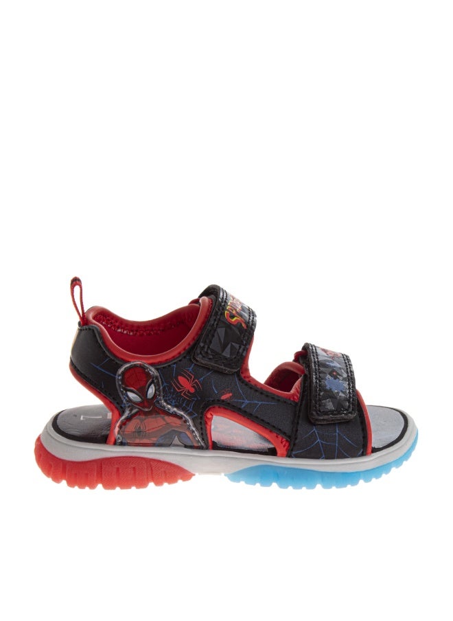 Josmo Kids Spiderman Lighted Sandal (Toddler/Little Kid) Black/Red 12 Medium - Image 1