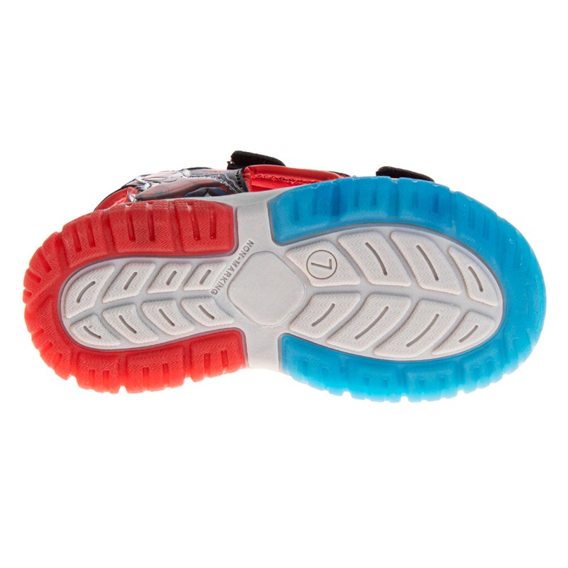Josmo Kids Spiderman Lighted Sandal (Toddler/Little Kid) Black/Red 12 Medium - Image 5