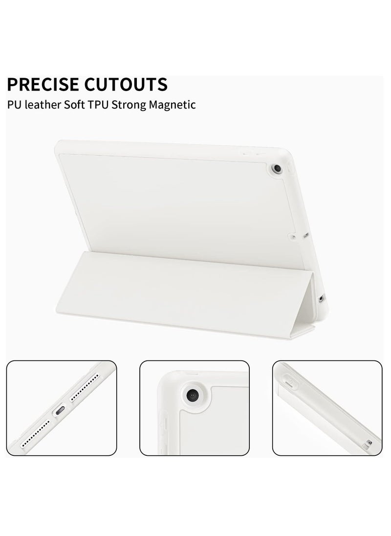 ELTRAZONE - iPad 9th/8th/7th Generation Case (2021/2020/2019) - 10.2-Inch Case with Pencil Holder [Sleep/Wake], Slim Soft TPU Back Smart Magnetic Stand Protective Cover (White) - Image 1