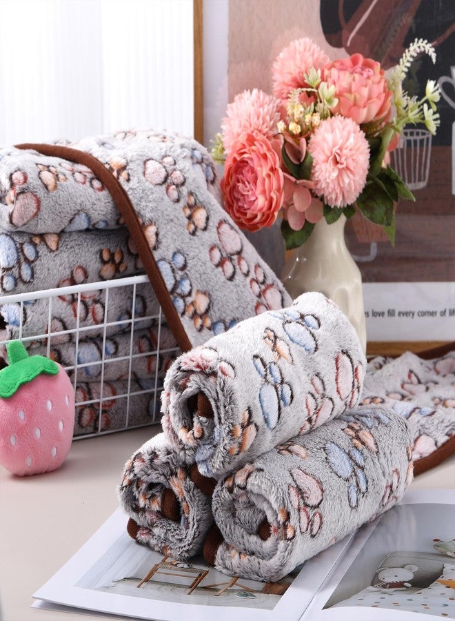 Chumia 40 Pcs Dog Blankets Soft Fluffy Fleece Washable Puppy Sleep Blankets Small Mat for Pets Throw Warm Bed Mat for Dog Puppy Cat (Black,Paw) - Image 4