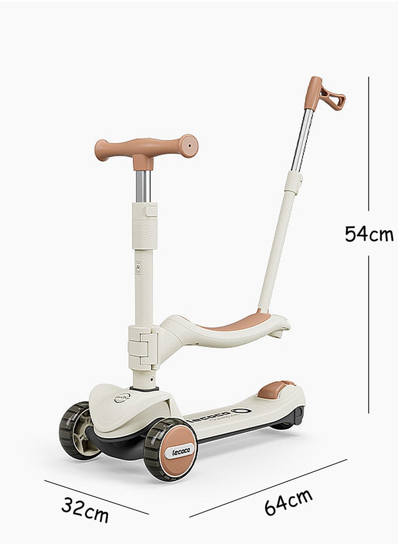 Lecoco 3-in-1 Kids Kick Scooter with Light up Wheels, for 1-12 years Boys and Girls, Easy folding Scooter with Adjustable Handle and Parent Push Bar  - Image 5