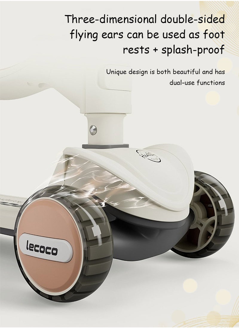 Lecoco 3-in-1 Kids Kick Scooter with Light up Wheels, for 1-12 years Boys and Girls, Easy folding Scooter with Adjustable Handle and Parent Push Bar  - Image 4