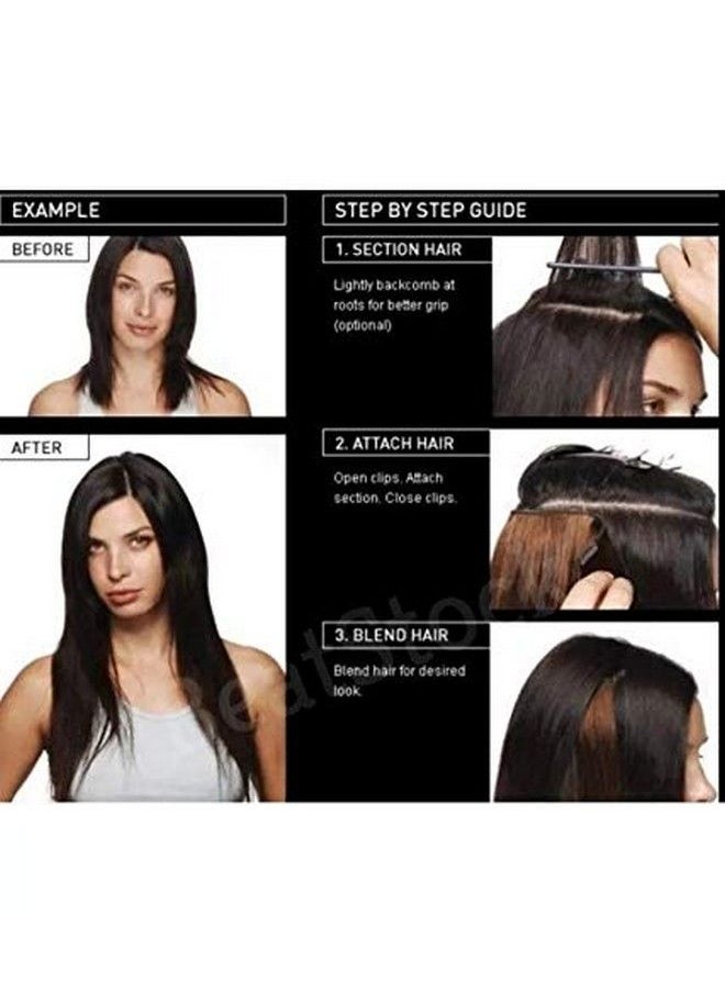 BeatStock Women's l Brown Straight Hair Extensions in 24 inch 5 Clips Head in 1 Piece Increase Hair Length  - Image 5