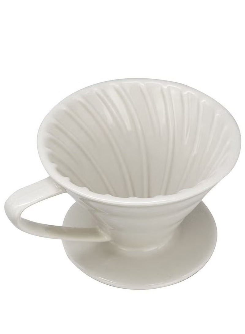 YOUGE V60 Ceramic Dripper Made Of High Fired Material Pour Over Coffee Maker Slow Brewing Home Office Cafe Strong Flavour Brewer White - Image 2