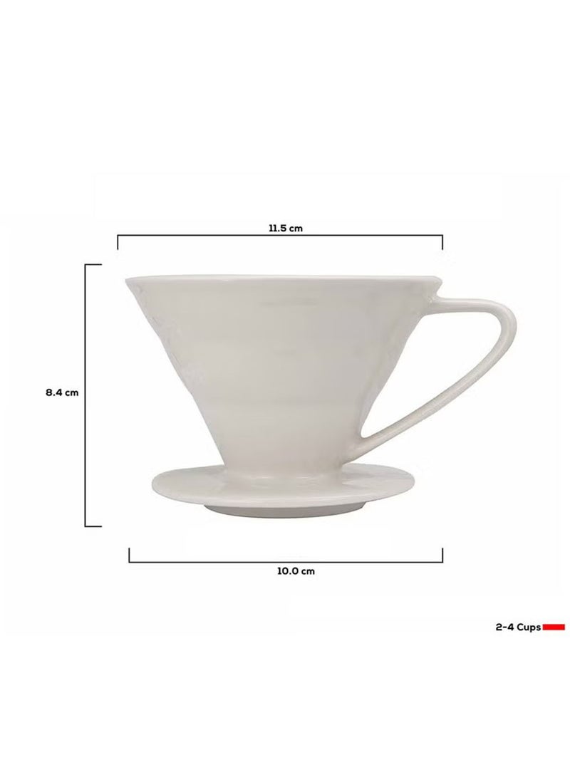 YOUGE V60 Ceramic Dripper Made Of High Fired Material Pour Over Coffee Maker Slow Brewing Home Office Cafe Strong Flavour Brewer White - Image 3