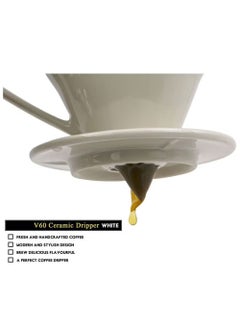 V60 Ceramic Dripper Made Of High Fired Material Pour Over Coffee Maker Slow Brewing Home Office Cafe Strong Flavour Brewer White - pzsku/Z84C8AB7361E59FE57B4BZ/45/_/1725003543/0f1d3913-be9e-4b0c-ac4e-529daf7c92e8