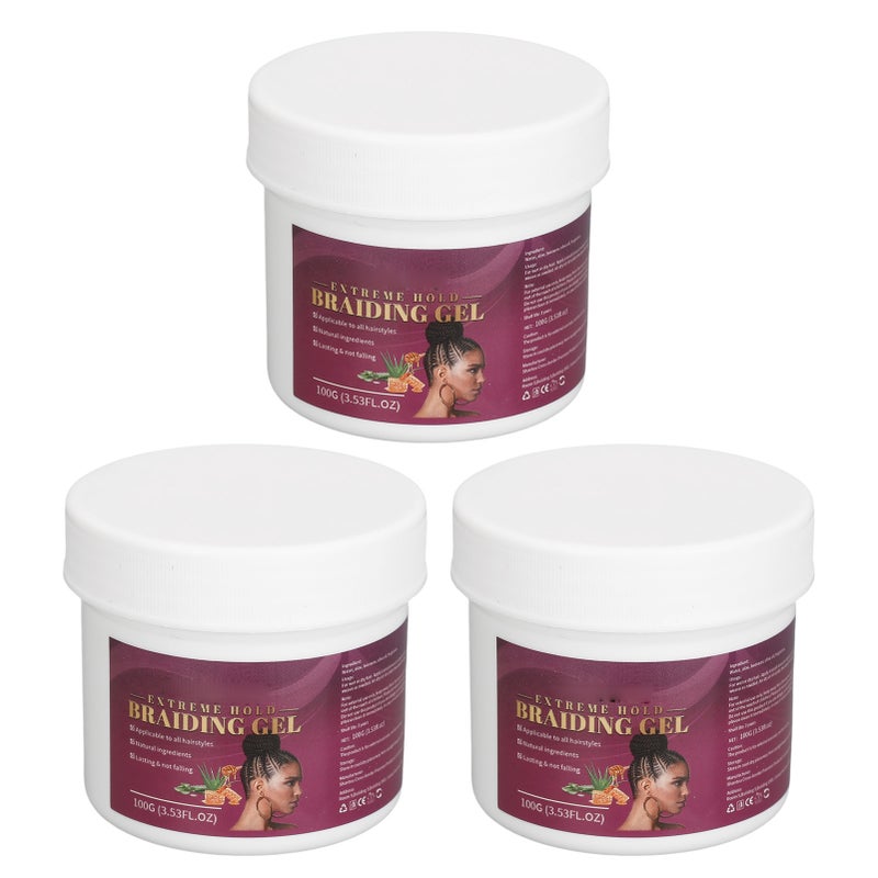 3PCS 100g Dreadlock Hold Gel Hair Braiding Locking Gel Multifunctional Gel Wax for Moisturizing and Styling - Image 2