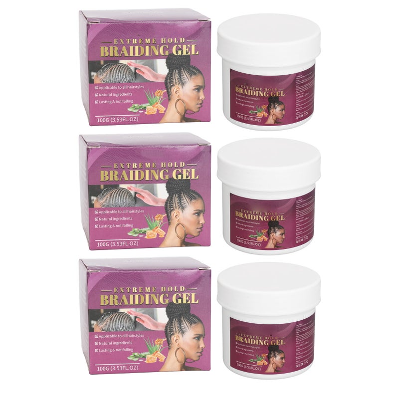3PCS 100g Dreadlock Hold Gel Hair Braiding Locking Gel Multifunctional Gel Wax for Moisturizing and Styling - Image 1