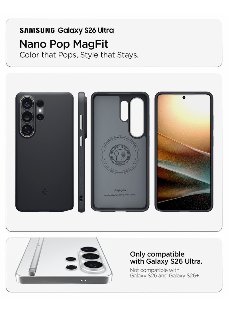 Spigen Nano Pop MagFit Samsung Galaxy S26 ULTRA Case [MagSafe] Cover - Black Sesame - Image 2