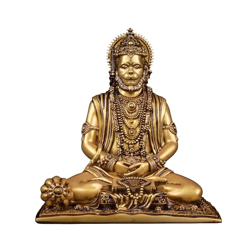 Artarium Meditating Hanuman Murti for Home Decor & Pooja Room (7.5 Inch), Resin Bajrangbali Idol for Temple, Office Table & Car Dashboard, Sankat Mochan Hanuman Statue for Spiritual & Corporate Gift - Image 1