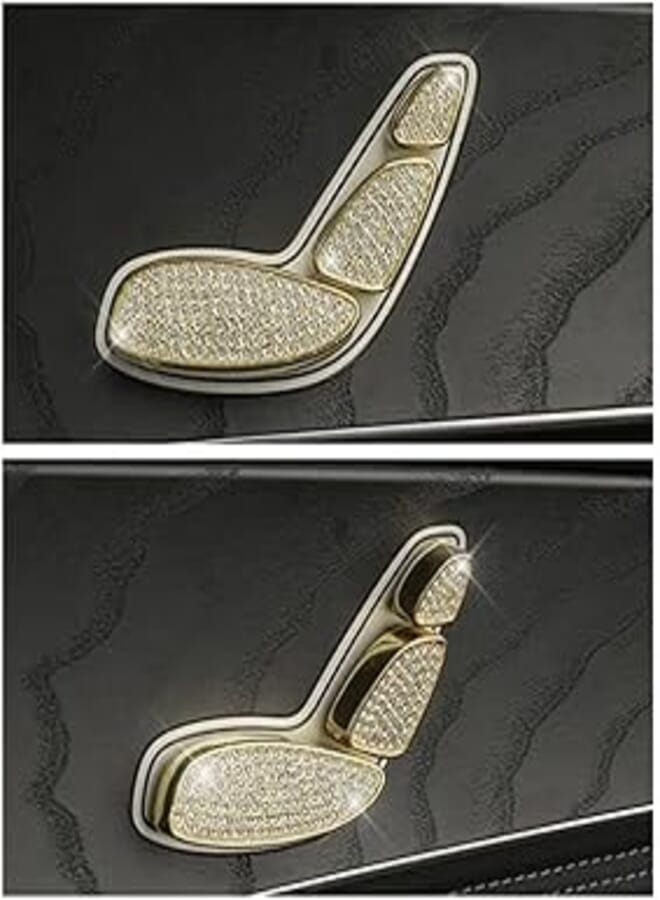Mercedes C-Class 2016 to 2019 Car Seat Control Button Cover - Gold, 6 Piece