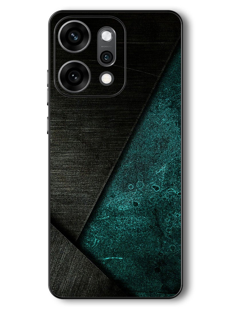 Theodor Case Compatible with Oppo Reno 14 Pro 6.83 Inch Protection Shockproof Bumper Cover Black Dark Green Pattern - Image 1