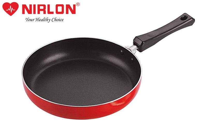 Nirlon Non Stick Non-Toxic, Food Grade Quality Aluminium Fry Pan/Frying pan/Pasta Pan 22cm Diameter Without Lid[Red_FP11] - Image 2
