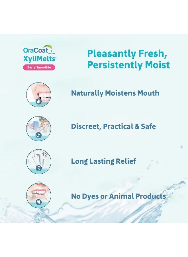 Oracoat Xylimelts Dry Mouth Relief Moisturizing Stick-On Melts Berry Smoothie With Xylitol, For Dry Mouth, Stimulates Saliva, Non-Acidic, Day And Night Use, Time Release For Up To 8 Hours, 230 Count - Image 5