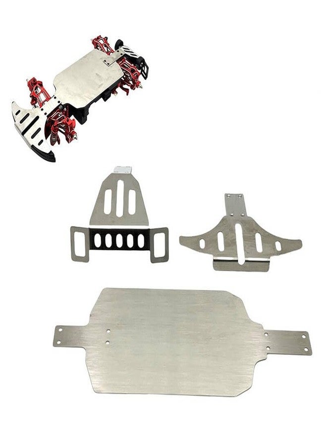 XinGeeek RC Stainless Steel Chassis Armor Set,Front Rear Chassis Skid Plate Guard for MJX Hyper Go 1/14 14211 RC Car - Image 1