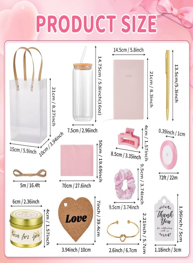 Rigibright 68Pcs Baby Shower Prizes for Game Winners Gifts Wedding Bridal Shower Gifts Including Glass Cans Notebooks Soy Candles Hair Clips for Baby Shower Wedding Bridal Shower Game Prizes (6, Pink) - Image 4