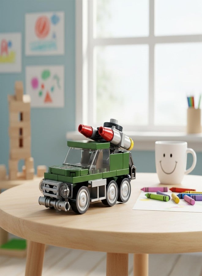 ThinkerPlace مجموعة مكعبات بناء مركبة مدرعة من ThinkerPlace STEM (86 قطعة) | لعبة شاحنة بيك أب صاروخية للأطفال من عمر 7 سنوات فما فوق (بنين وبنات) | بناء تعليمي | لعبة إبداعية وحركية - Image 3